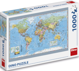 Politická mapa světa 1000 puzzle (poškozená) - 