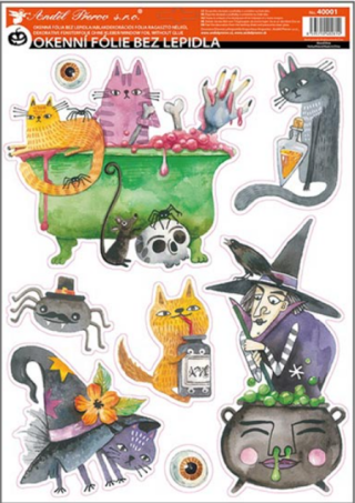 Okenní fólie 40001 Halloween s glitrem 29x41cm - 
